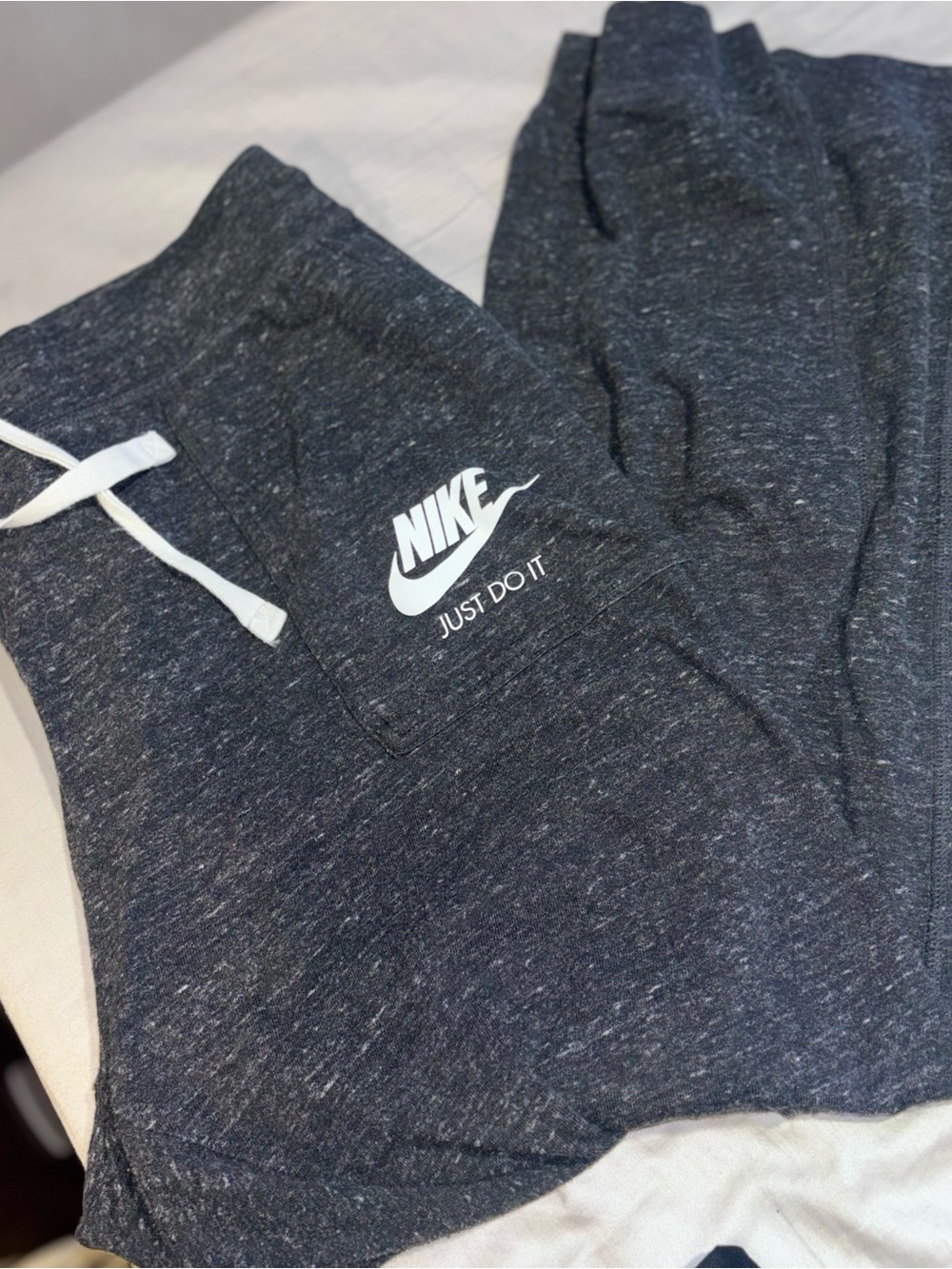 Nike Kids Charcoal Heather Jogger Pants with White Logo